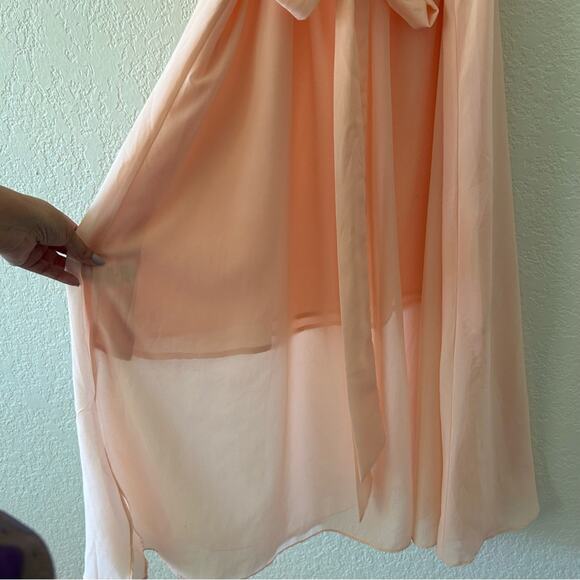 Gilli New York Light Pink Chiffon Maxi Dress Women’s Size Large - Picture 3 of 13